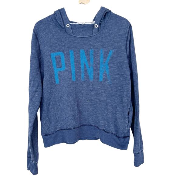 Victoria's Secret Pink Blue Hoodie Sz L - Picture 1 of 4